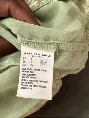 American eagle AE Light green mint Floral Eyelet Romper NWOT size small thumbnail 10