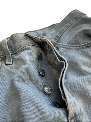 Levis Premium 501 Big E Cropped Jeans Womens 30 Light Wash Straight Leg Denim thumbnail 7