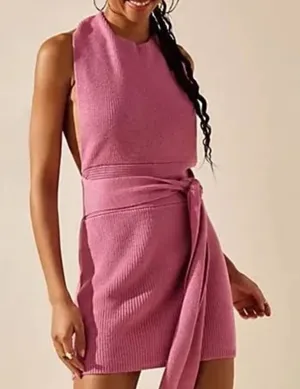 FREE PEOPLE BEACH‎ Pink Convertible Knot Dress Mini Size Small thumbnail 1