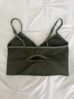 aerie Dark Green Longline Padded Bralette thumbnail 2