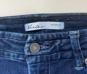 KanCan Dark Wash High Rise Stacked Waist Frayed Ankle Skinny Jeans thumbnail 11