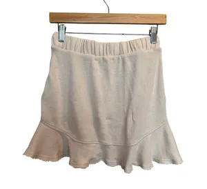 Free People Beach FP Flounce Ruffle Raw Hem Mini Skirt Women’s Size M Cream thumbnail 4