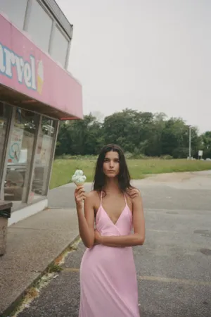 Zara Satin Pink Slip Maxi Dress thumbnail 8
