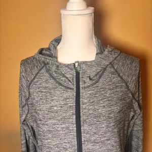 Athleta Gray Heather Full Zip Hooded Jacket Womens‎ Small Thumbholes Activewear thumbnail 3