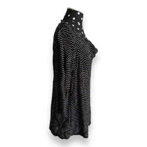 Dana Buchman Black White Geometric Cowl Neck Top Small Stretch Blouse‎ thumbnail 6