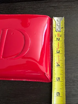 Christian Dior trousse pouch Red shiny Patent CD Embossed cosmetic pouch thumbnail 6