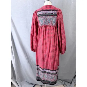 Vintage Robbie Bee Boho Paisley Midi Dress Red Festival Prairie‎ AS IS thumbnail 2