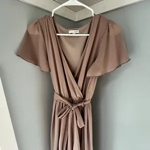 Baltic Born Kristina Maxi Wrap Dress Taupe Long‎ Womens Size S thumbnail 3