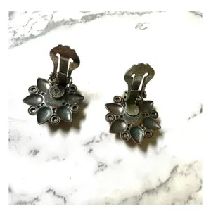Bell Trading Post solid copper and turquoise clip on earrings thumbnail 4