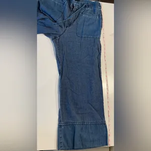 J. Crew Light Wide Leg Cropped Chambray Trousers with Tie‎ Belt Size S thumbnail 9