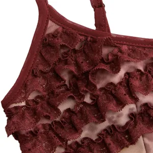 CIDER Mesh V-Neck Floral Lace Cami Top | Size XL thumbnail 3