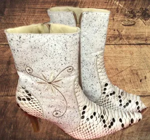 Cream Color Ankle Boots thumbnail 1