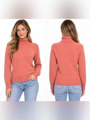 Halogen Pink 100% Cashmere Crewneck Sweater Medium thumbnail 2