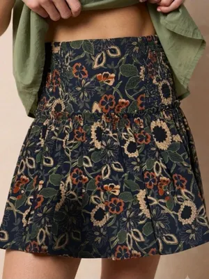 Natural Life Malia Smocked Swing Mini Skirt Size XS thumbnail 1