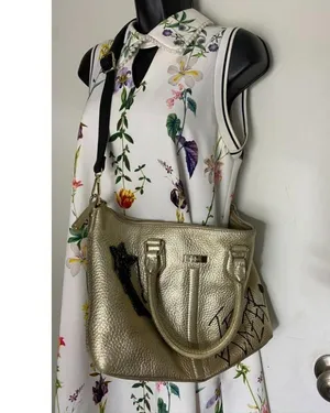 COLE HAAN Tote Bag Gold Customized w Graffiti thumbnail 12