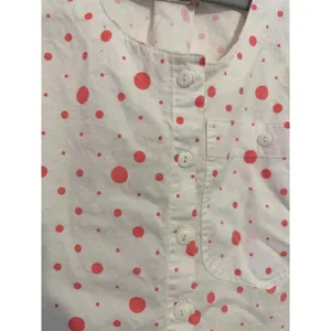 Vintage Mervyn's white and pink‎ polka dot tank blouse M thumbnail 4