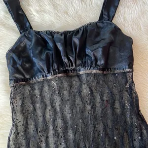 Vintage Sequin Cami Black Size M thumbnail 6