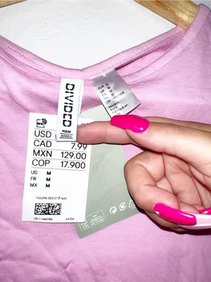 H&M Divided Light Pink Cropped Lettuce-Edge Tee thumbnail 4
