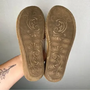 Cobbie‎ Cuddlers | Floral Thong Flip Flops 9W Tan Heeled thumbnail 5