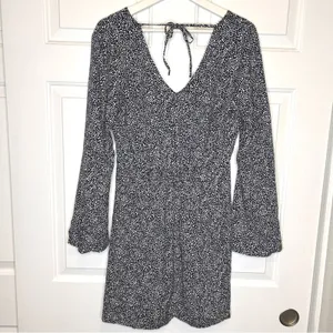 ROXY Blind‎ Dreams Dress Long Sleeve V Neck Floral Mini Flared Sleeve Small thumbnail 4
