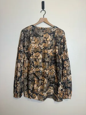 Free‎ People Out For The Night Snake Print Mesh Oversized Top thumbnail 7