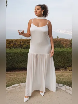 Show Me Your Mumu Dalia Maxi Dress size XL ivory white luxe satin nwot thumbnail 4