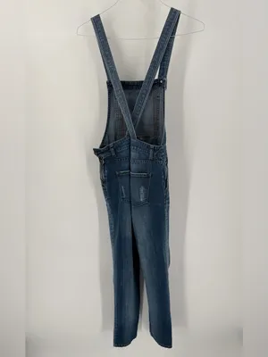 Free People Milo Denim Ankle Medium Wash Multi Pocket Western Cottage Overalls thumbnail 4