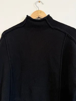 ZARA Black Mockneck Sweater Size Large Chunky Fall Winter Blogger Fav thumbnail 4