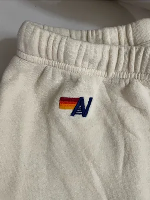 Aviator Nation Lightning Bolt Jogger Sweatpants vintage white Size L thumbnail 12