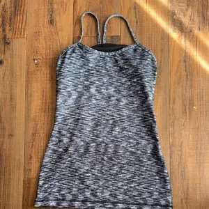 Lululemon Athletica Black and Neon Green Sports Bra with Gray Tank Top thumbnail 2