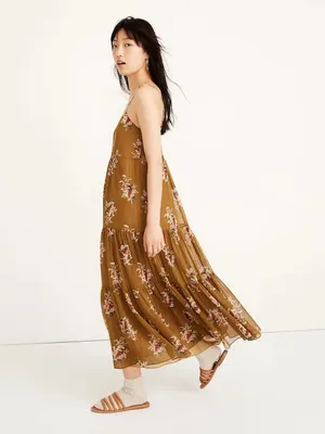 MADEWELL Cami Tier Midi Dress Metallic Classic Corsage Nosegay Floral Sz. 6 thumbnail 2