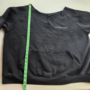 Fear of God -877 Essentials Black Raw Cut Notch Neck Sweatshirt‎ Logo FOG XL thumbnail 9