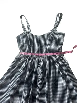 Altar’d State black and white gingham mini dress with delicate bow details thumbnail 6