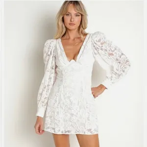 NWT NEW For Love & Lemons Maureen Mini Dress White Lace Size XS thumbnail 6
