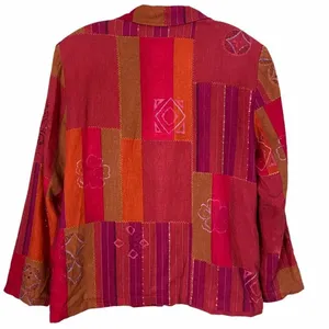 Vintage Alfred Dunner Patchwork Linen Jacket 14 Shacket thumbnail 7