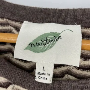 Nurture Brown Beige Cream Wavy Knit Rabbit Hair Blend Sweater Size‎ L Unique thumbnail 4
