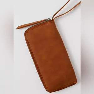 Free People Distressed Vegan Wallet in‎ Brown thumbnail 3