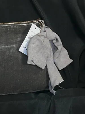 Anne Taylor Gray Velvet Zip Pouch Purse Clutch & Bow Accent NWT thumbnail 3