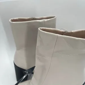 Princess Polly Boots SZ 8 Kia Kiaya Ankle Cream *FLAWS* Bootie Zipper Heel NWOT thumbnail 10