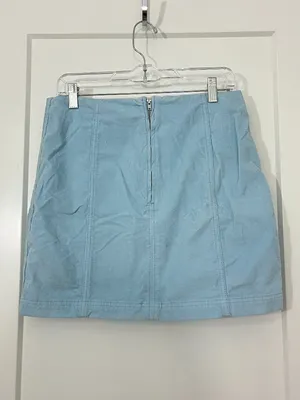 Free People Size 12 Sky Blue Corduroy Modern Femme Mini Skirt thumbnail 5
