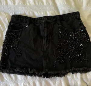 Free People Black Denim Skirt thumbnail 1