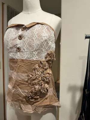 NWT Deadstock Y2K strapless top Brown Size L thumbnail 2