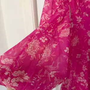 Hot Pink Floral Long Sleeve Mini Dress XS thumbnail 6