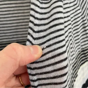 ANN TAYLOR LOFT Striped Fine Knit Open Cardigan Blue / Periwinkle ? Navy Sweater thumbnail 6