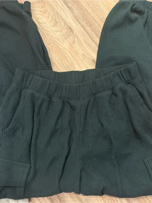 Women’s Aerie Set. Dark Green Waffle Knit - Cozy Everyday thumbnail 3