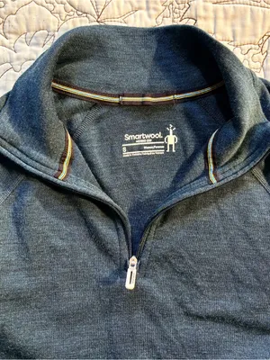 💥Smartwool Women’s Merino 250 Quarter-Zip Base Layer Top Blue Sz S 🧡 thumbnail 9
