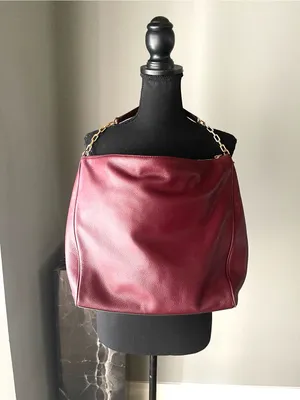 Tory Burch Burgundy Leather Shoulder Bag with Gold Hardware Burgundy color thumbnail 7