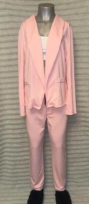Women’s Pink Blazer & Pants Matching Set Size Medium thumbnail 1
