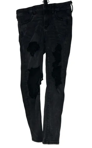 American Eagle ultrasoft ripped black skinny jean sz 10 Short thumbnail 1