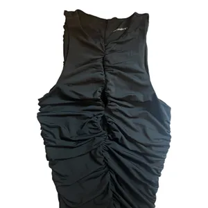 NWT Abercrombie & Fitch Ruched Cutout Bodycon Mini Dress Black Chic Edgy Size S thumbnail 3